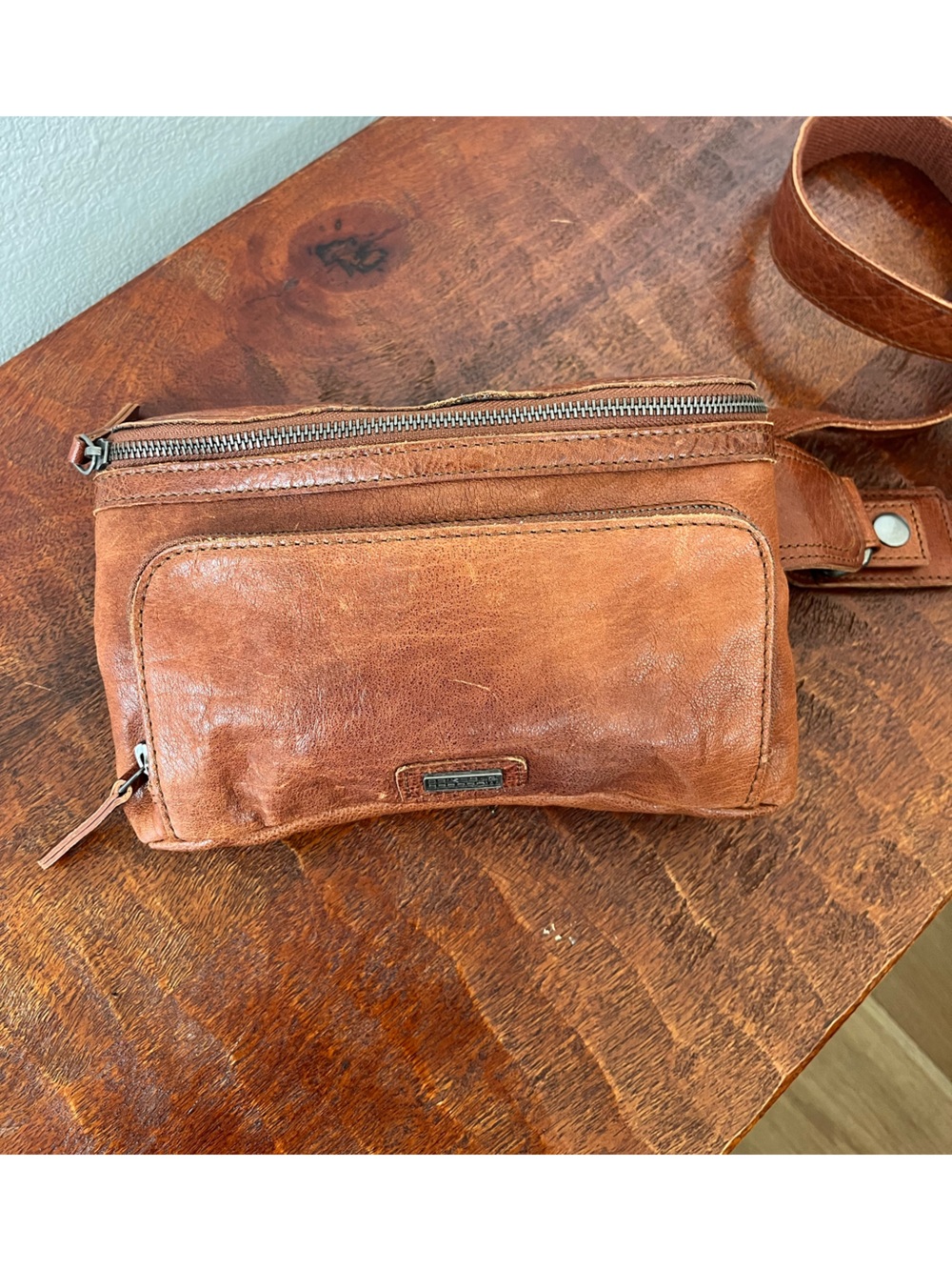 SPIKES & SPARROW LEATHER HIP BAG - OREGON - BRANDY COGNAC Travel Boho